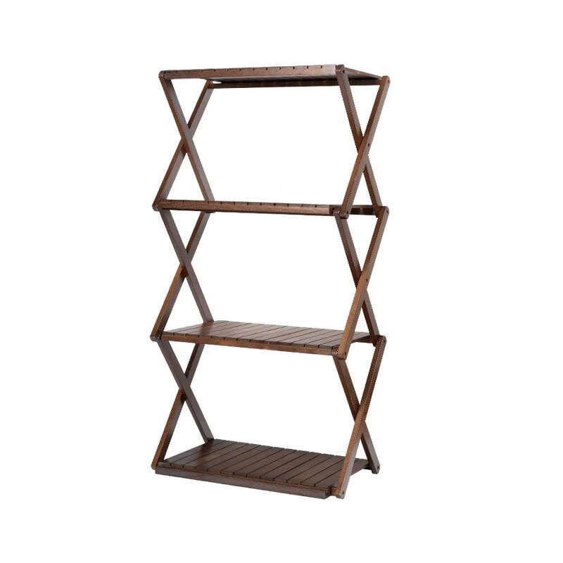 Tri-polar Outdoor Bamboo Folding Storage Shelf