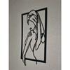 Modern Black Metal Kneeling Woman Wall Art Sculpture Home Decor Gift