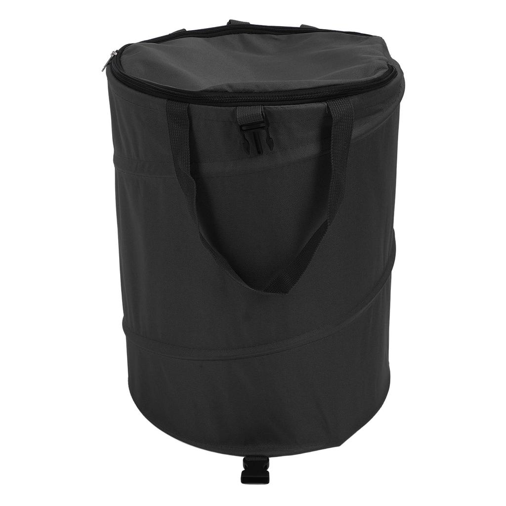 Camping Trash Can with Zippered Lid 24 Gallons Large Capacity Foldable Portable Garden Garbage Container for Outdoor