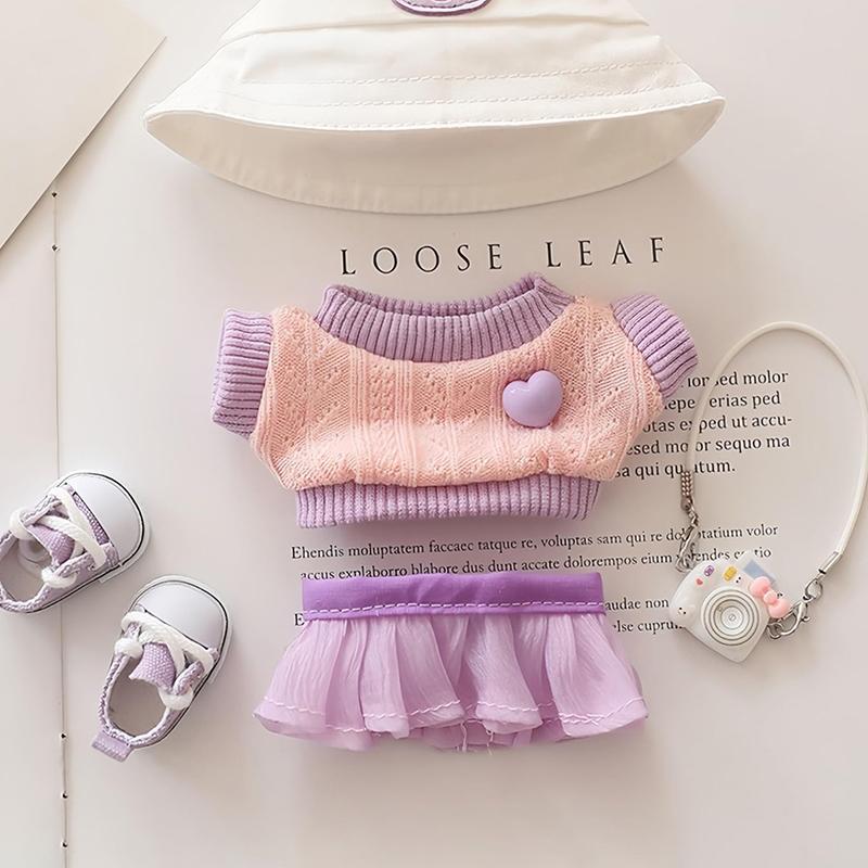 5 Pieces Clothes For Labubu Dolls Accessories Stylish Kawaii Outfit Set Suitable For 15Cm 17Cm Labubu Doll Doll Clothing Set