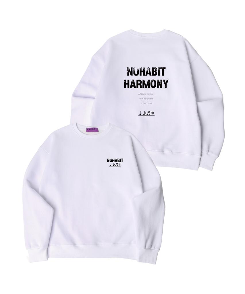 NUHABIT N/H Harmony Of Melody Oversized Fleece-Lined Sweatshirt_White (Som4-4Nh1207)