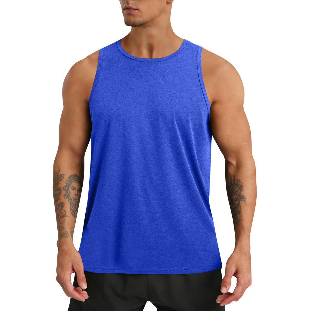 Men's Round Neck Sleeveless Top Men's Fitness Quick-Drying Sports Vest