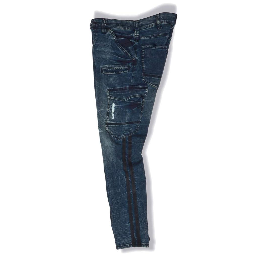 Top and Bottom Set Work Clothes Denim Jacket Stretch Skinny Denim Gran Cisco Work Clothes Takaya Shoji All Seasons Comes with Kohaze [Musashino