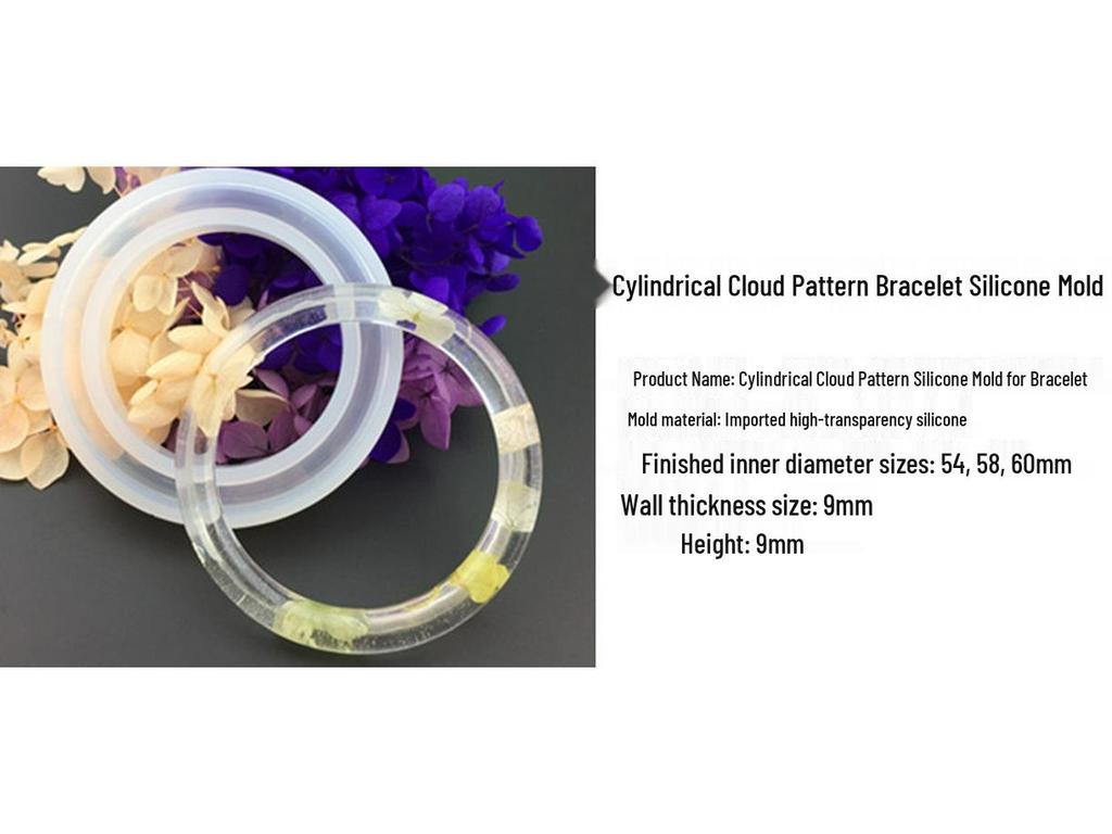 High Mirror Silicone Bracelet Mold for DIY Crystal Epoxy Dried Flower Crafts
