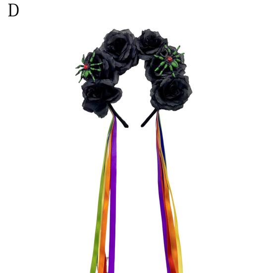 Women Headband Satin Colorful Flower Decor Hair Hoop Bright Color