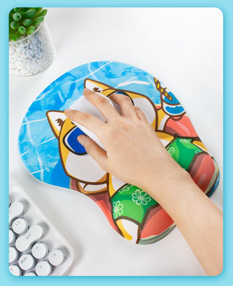 Cartoon Cute Girl 3D Silicone Mouse Pad with Wrist Rest for Office & Esports