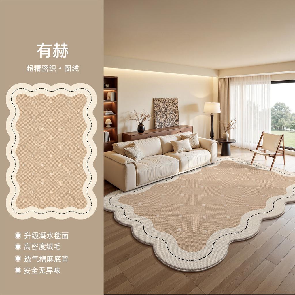 Irregular Shape Rugs for Bedroom Fluffy Soft Bedside Rug Retro Style Living Room Decoration Carpet Thick Plush Lounge Floor Mat