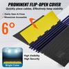 Rubber Cable Protector Ramp, 5 Channel, 22000 Lbs/axle Capacity Heavy Duty Wire Cover Ramp Hose Cord Ramp Driveway, Traffic Speed Bump with Flip-Open