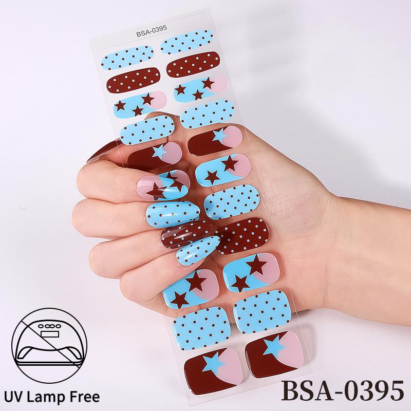 Adesivi per Unghie in Gel Impermeabili Francesi - Carini Cartoni Animati Nail Art Senza Cottura per Stili Europei e Americani