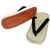 Edoten Geta Made in with Igusa Size L Sandals, Japan, Sole, Non-Slip, Black,