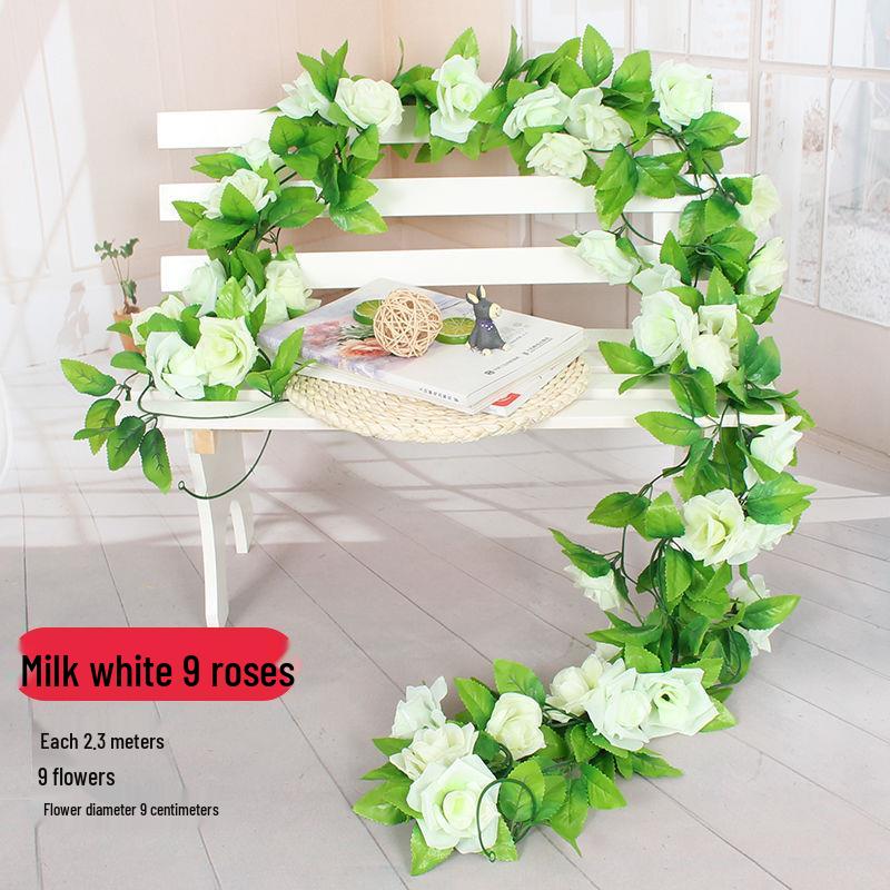 Artificial Rose Flower Vine for Balcony, Staircase, and Railings Decoration