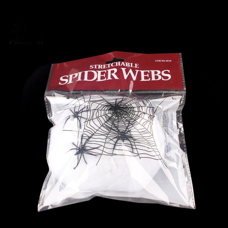 1-5PCS Halloween Decoration Spider Web Artificial Spider Web Stretchy Cobweb With Spider Horror Gothic Haunted House Home Decor