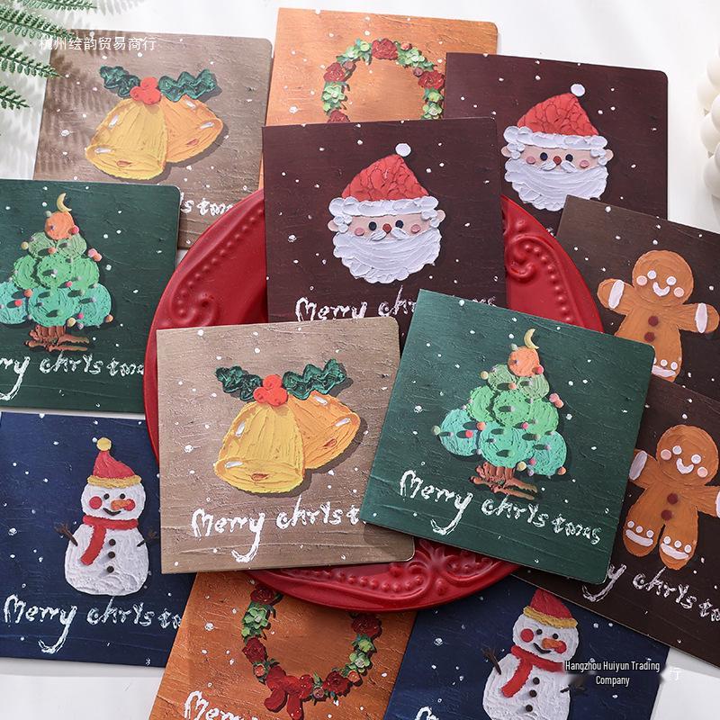 

6-Card Set: Christmas Oil Painting Greeting Cards for Holidays, Thank You, and Children s Blessings Model A (6 cards/set)