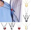 1 Pair Couple Matching Necklace Set Electroplated Alloy Magnetic Heart Shape Pendant Romantic