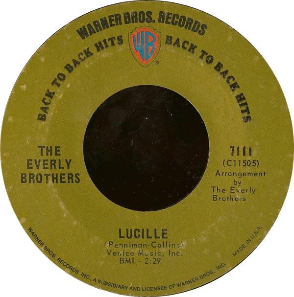 7inch Record EVERLY BROTHERS - Lucille / Crying In The Rain 7111 WARNER US Rock Used