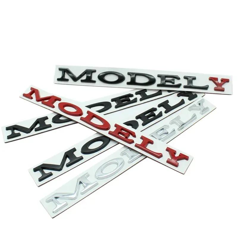 Car Sticker Model Y Logo Sticker for Tesla ModelY Creative Letter Stickers Tail Trunk 3D Zinc Alloy Emblem Badge Styling Car Mod