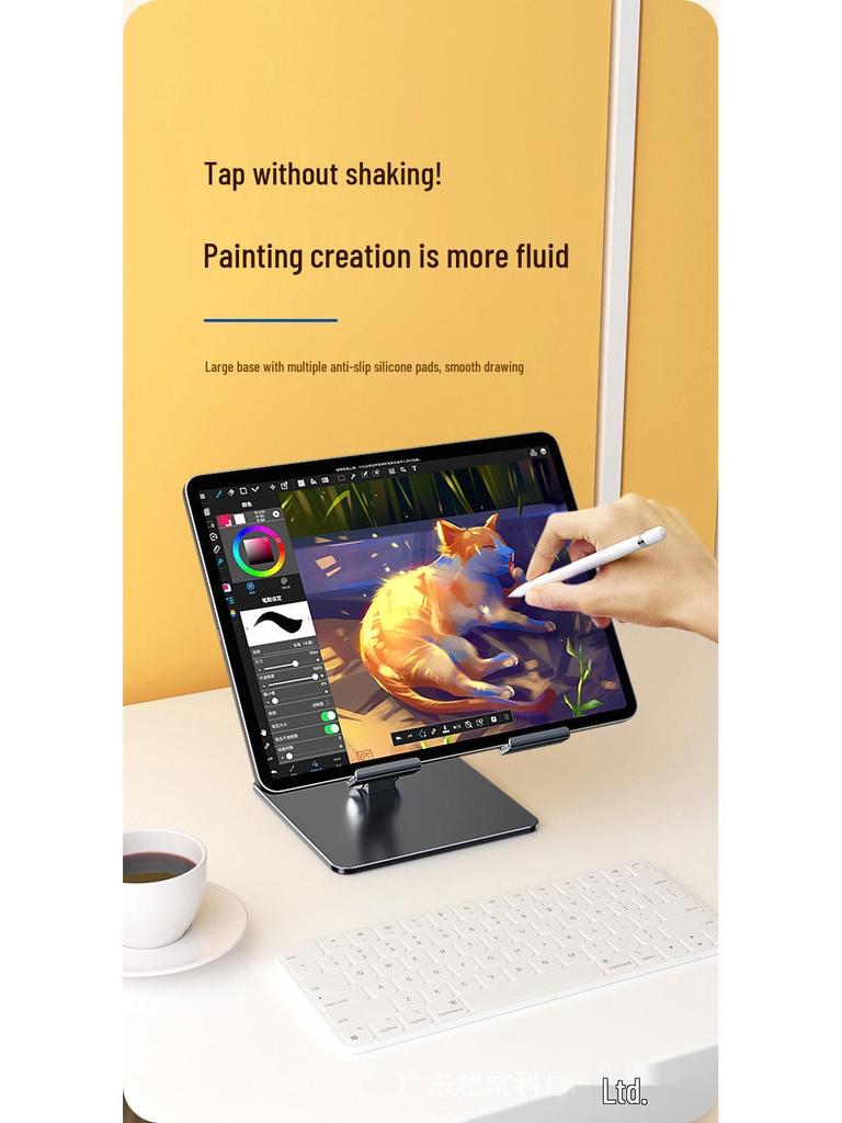 Multifunctional Cooling Stand for Tablets and Phones - All Metal Carbon Steel