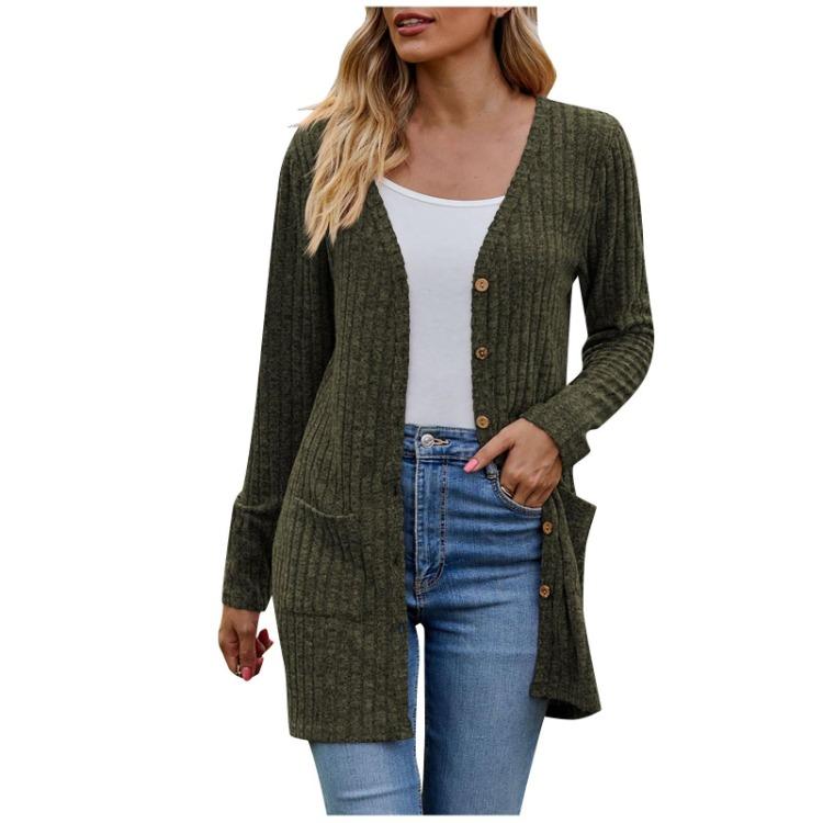 Elegant Women Long Sleeve Cardigan Sweater Coat Top Ladies Wear