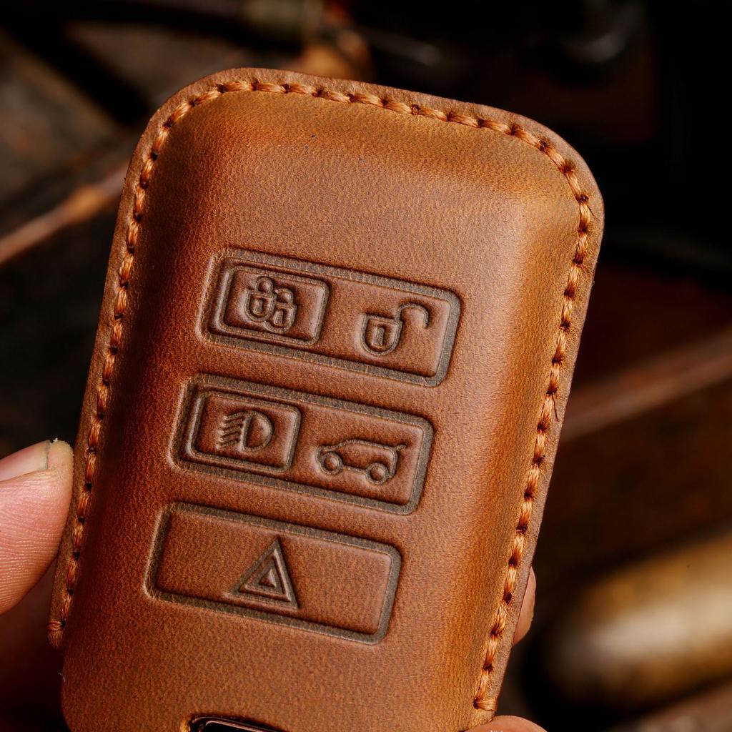 Suitable for Land Rover Key Bag Range Rover Discover 5 Jaguar Genuine Leather Crazy Horse Handmade Key Set Keychain