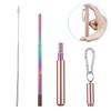 Stainless Steel Telescopic Drinking Straw, Portable Straw for Travel, Reusable Collapsible Metal Drinking Straw with Brush
