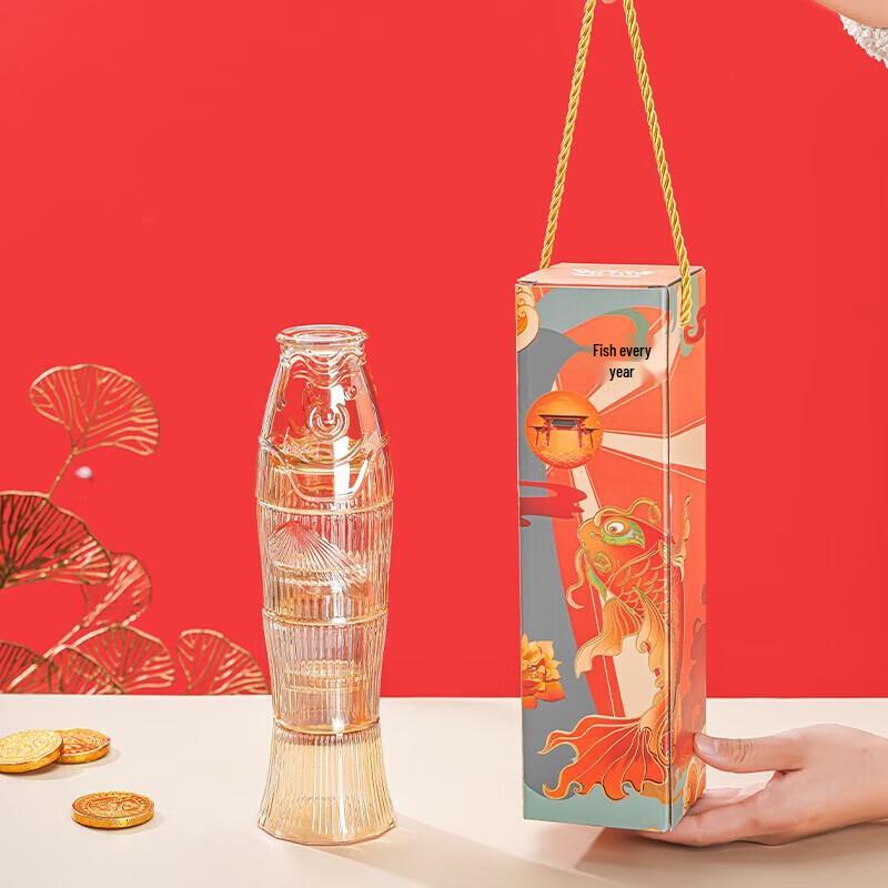 YILIWU Koi Fish Glass Cup Set (4-Piece)