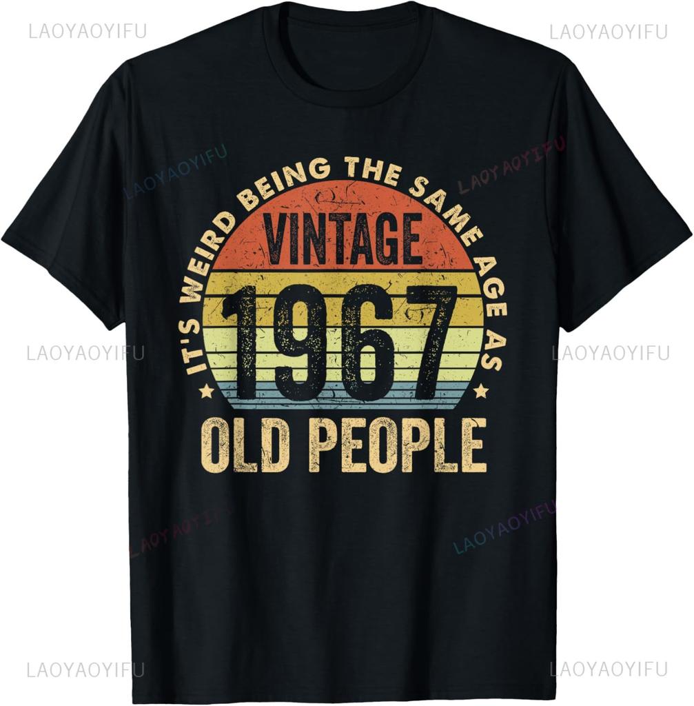 Vintage 1967 58 år gammal Män Kvinnor 58:e födelsedagspresenter T-shirt Casua Personliga kläder Grafiska t-shirts Ropa Hombre