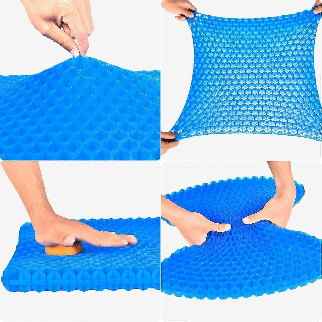 1pc NewLarge Gel Seat Cushion, Honeycomb Design Double Thick Gel Cushion with Relieving Back coccyx Pain Pressure(large)