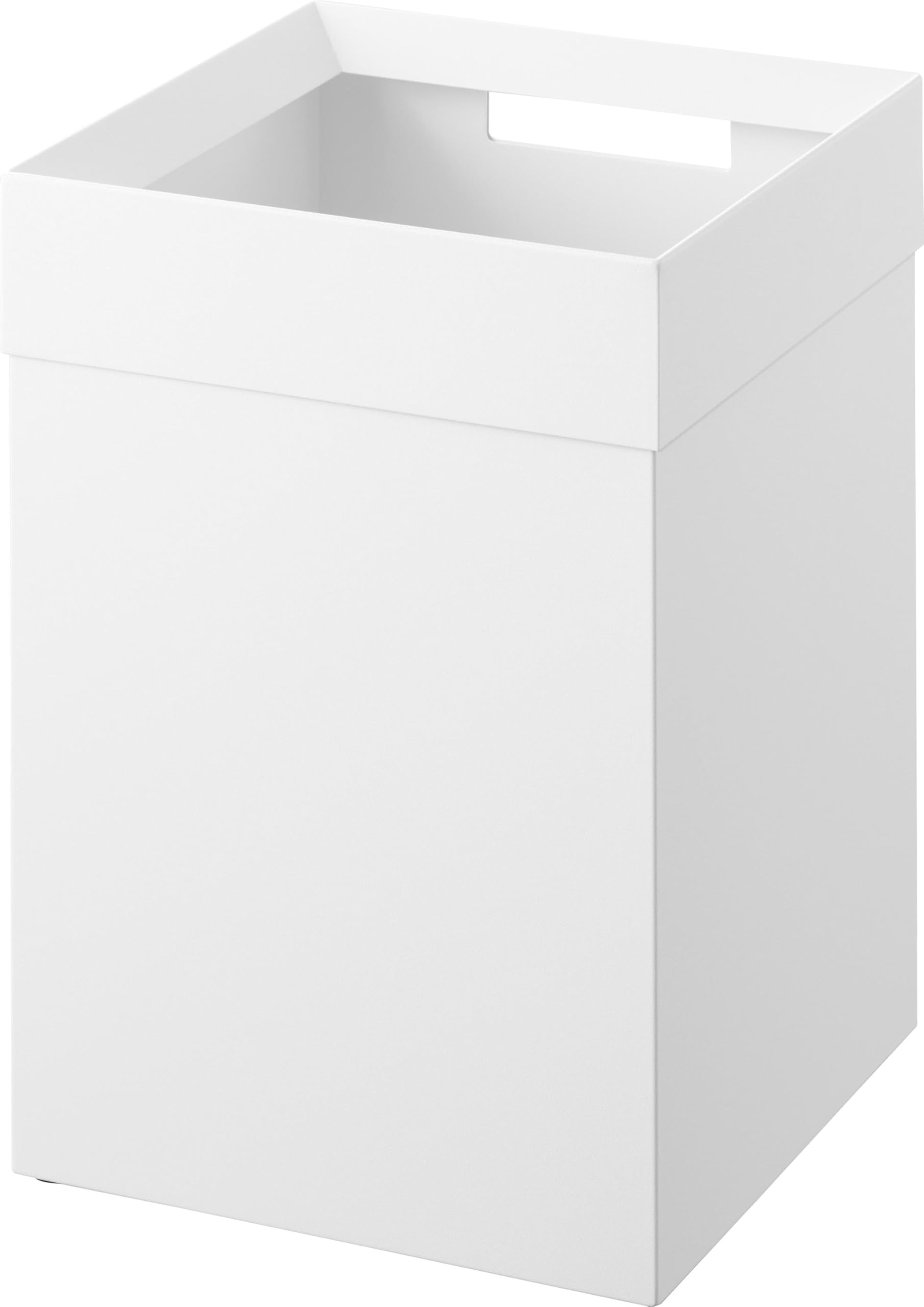 Yamazaki Trash Tower with Concealed Rim and Item 10592 Can, Rectangular, 14L, White, W22.4×D22.4×H33.2cm, Series, Bag, Cover, Handle, No. белый