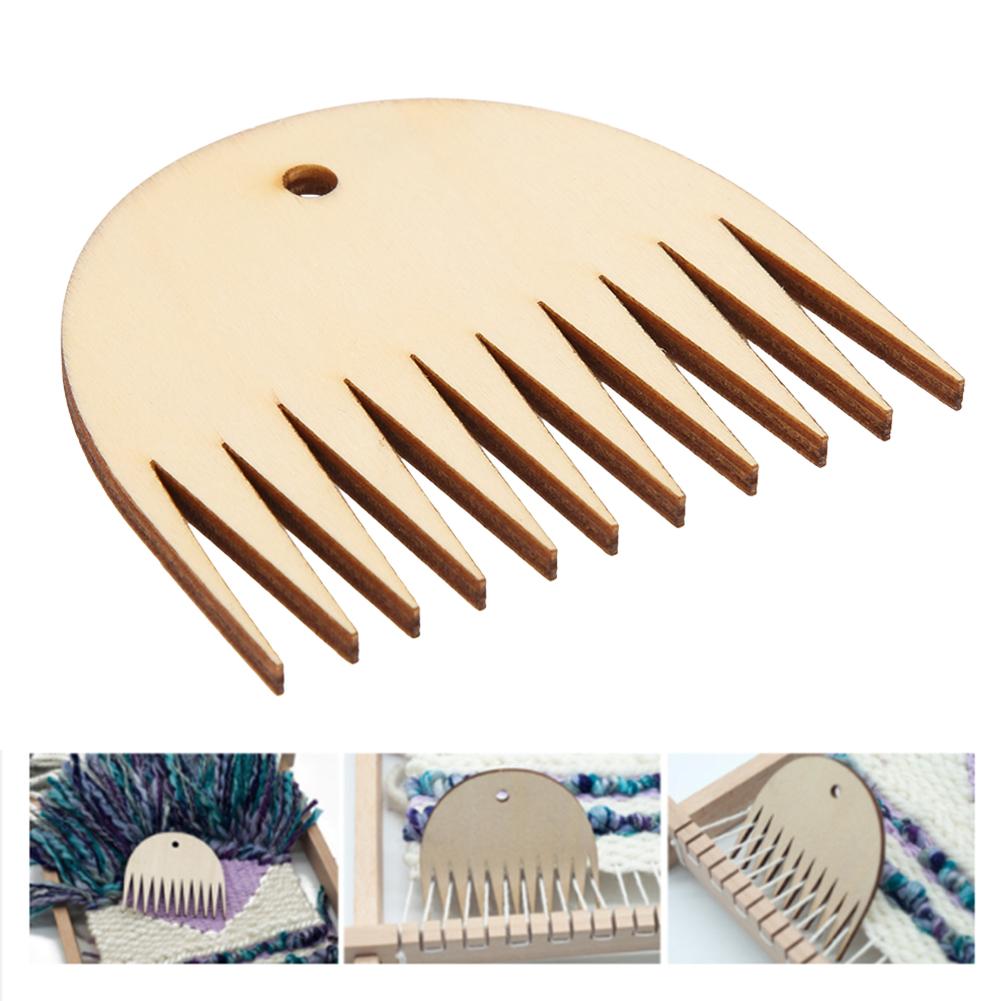 11 Teeth Wooden Weaving Comb Tapestry Weaving Loom Comb Tool DIY Braided Accessories