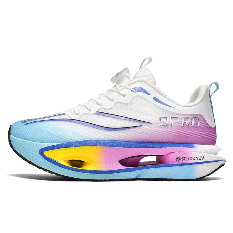 

Новые гоночные кроссовки с вращающейся пряжкой + карбоновой пластиной, с пластиной из углеродного волокна, для мужчин и женщин, спортивная тренировочная обувь 38