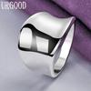 925 Sterling Silver Smooth Concave Ring Fashion Jewelry