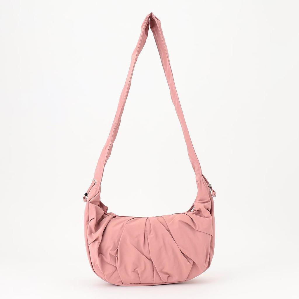 Maison Vert Leichte geraffte rosa One-Shoulder-Tasche, Klein, (50)