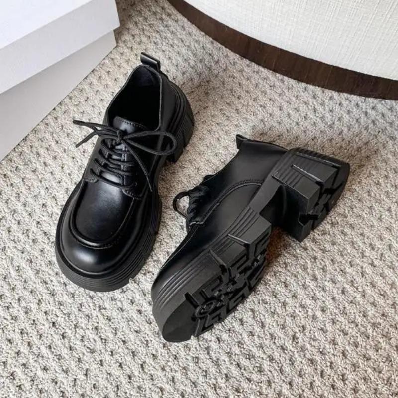Moda Retro Kadın Ayakkabıları İngiliz Stili Oxford'lar Takunyalar Platform Kadın Ayakkabıları Her Şeye Uyumlu Sonbahar Preppy Deri Creepers Elbise Sonbahar Yeni
