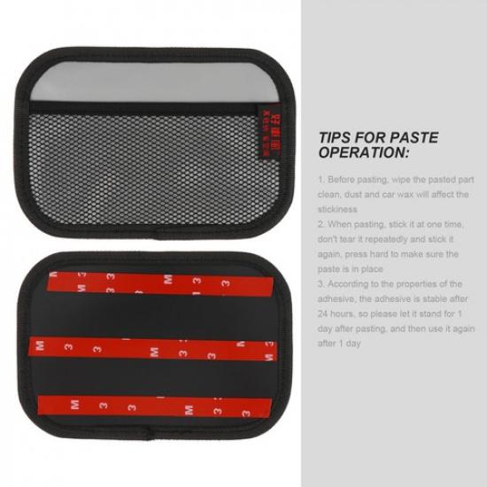 2pcs Car Sticky Storage Organizer Net Bag Mesh Storage Organizer