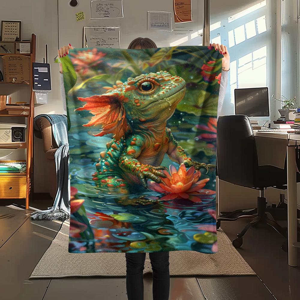 1 pièce Couverture en Flanelle Imprimée Dessin Animé, Haute Qualité Confortable pour Toutes les Saisons, Décoration de Maison, Chaleur et Confort, Parfait pour un Cadeau de Noël ou d'Anniversaire
