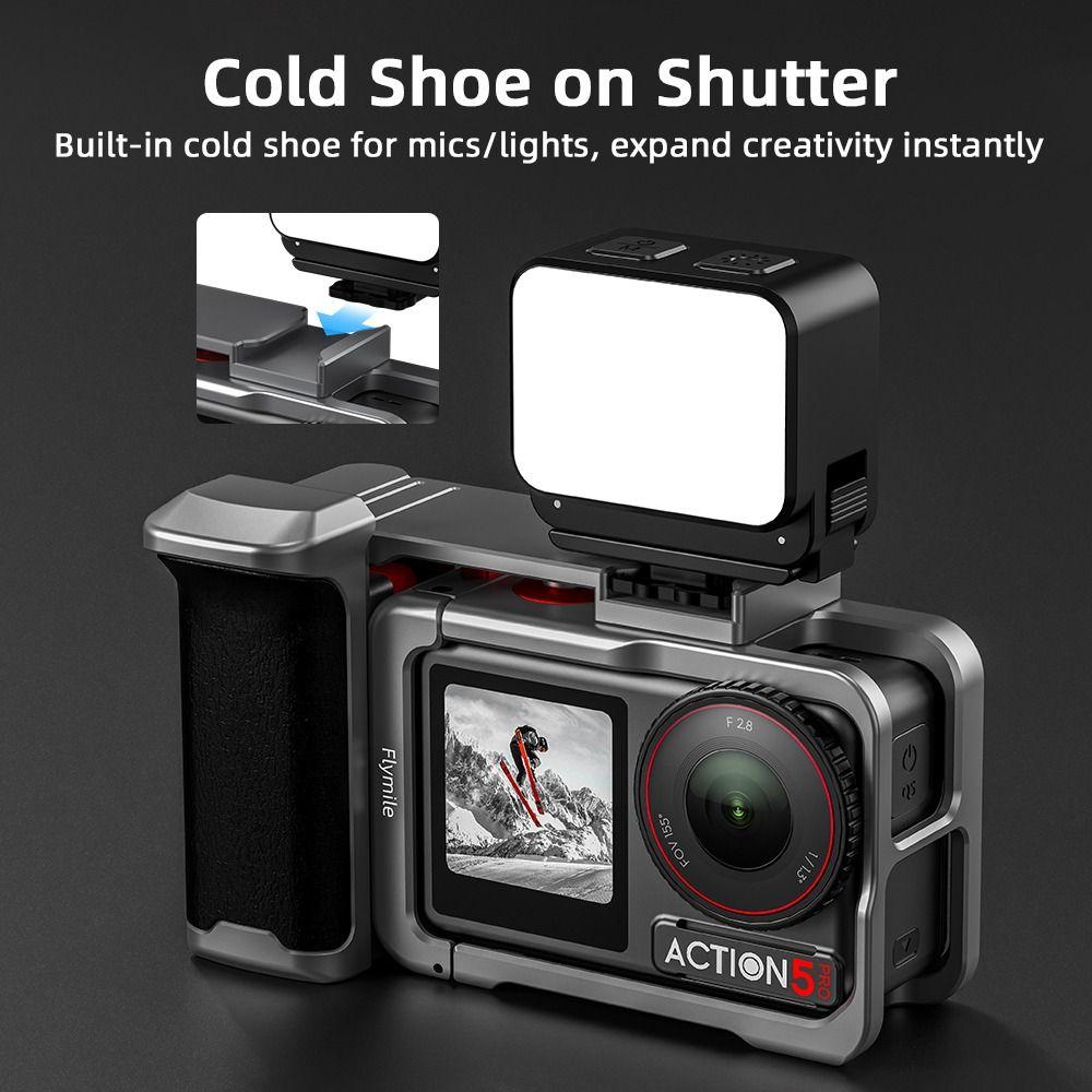 Shutter Button Camera Grip Handle Rabbit Cage for Osmo Action 3/4/5 Pro Camera Accessories