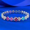 Pure Color Full Diamond Four Leaf Clover Petal Deluxe Bracelet