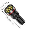 High Power 8-LED Flashlight Ultra-bright Long-range USB Rechargeable Flashlights with 3 Lighting Modes Emergency Torch