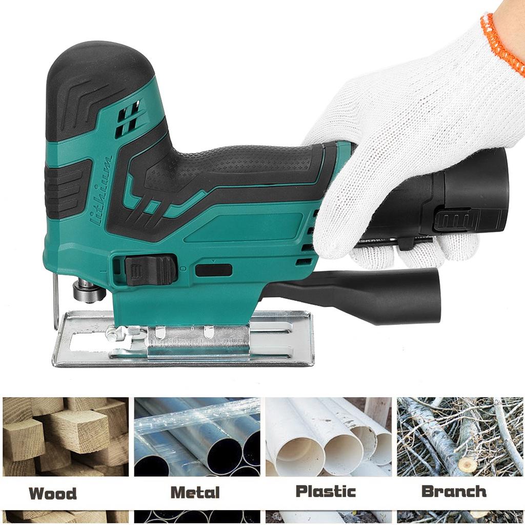 12V 1080W Tragbare elektrische Säge Astsäge Stichsäge Wiederaufladbare Holzbearbeitungs-Elektrowerkzeuge Holzsäge mit 1/2 Akku