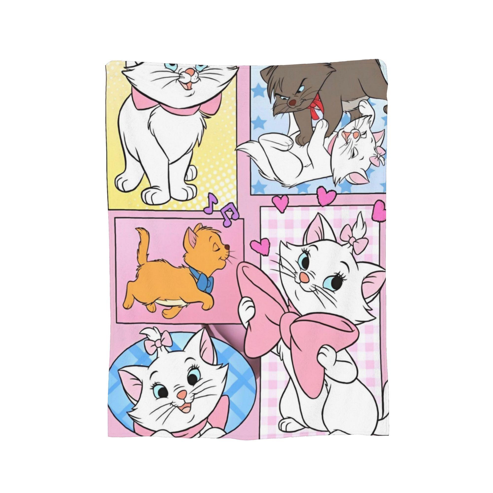

Aristocats Marie Cat Blankets Cartoon Flannel Funny Warm Throw Blankets for Bedspread Winter, 75cmx90cm