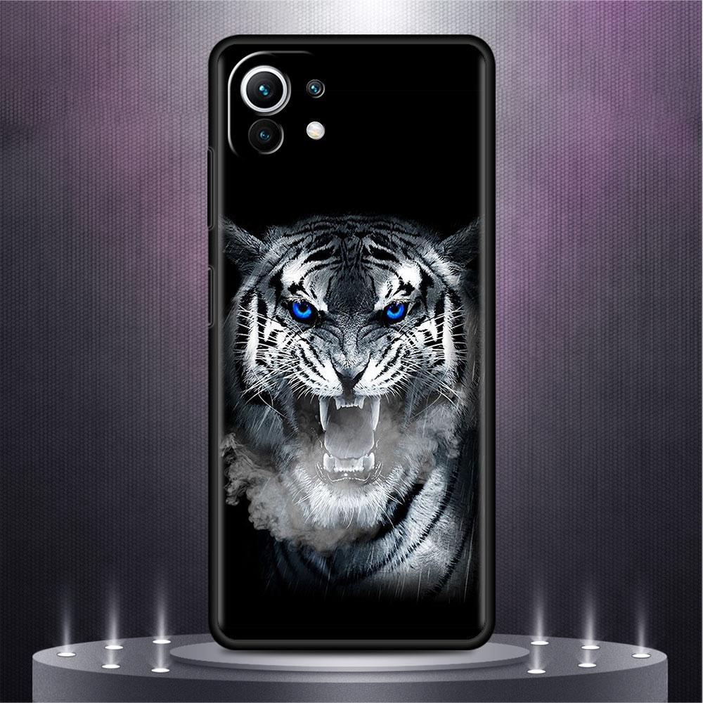 Black Case For Xiaomi Mi Poco X3 NFC M4 F3 C40 11 11T 10T Pro 12 9T 9 10 Lite TPU Phone Cover Tiger Animal