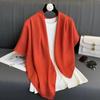 Women S Solid Color Large Square Scarf 90x90cm Casual Headscarf