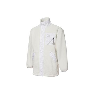 Spor Yaşam Tarzı Serisi Logo Renk Bloklu Birleştirme Rüzgarlık Retro Ceket Unisex Ceket Kirli Beyaz 534984-05