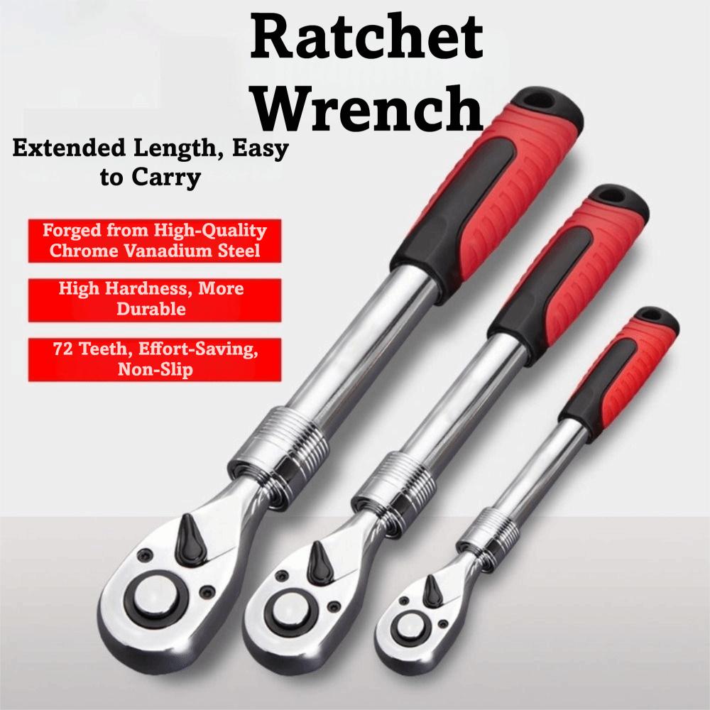 72 Tooth Ratchet Wrench Carbon Steel Flex Head Ratchet Extendable Ratchet  Multifunctional Tools