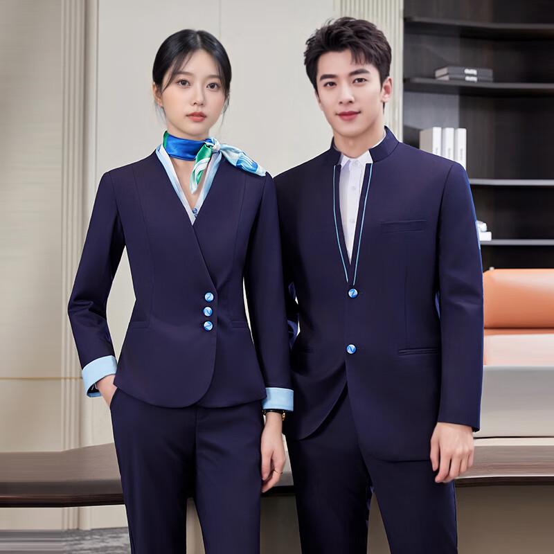 New Chinese Style Stand-Collar Business Suit Set
