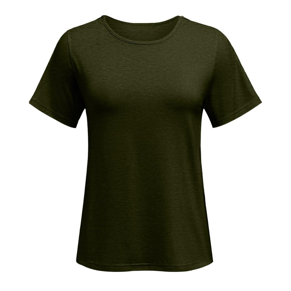 Women's Post-operative Short-sleeved Color Shirt With Shoulder Zipper And Side  Closure.