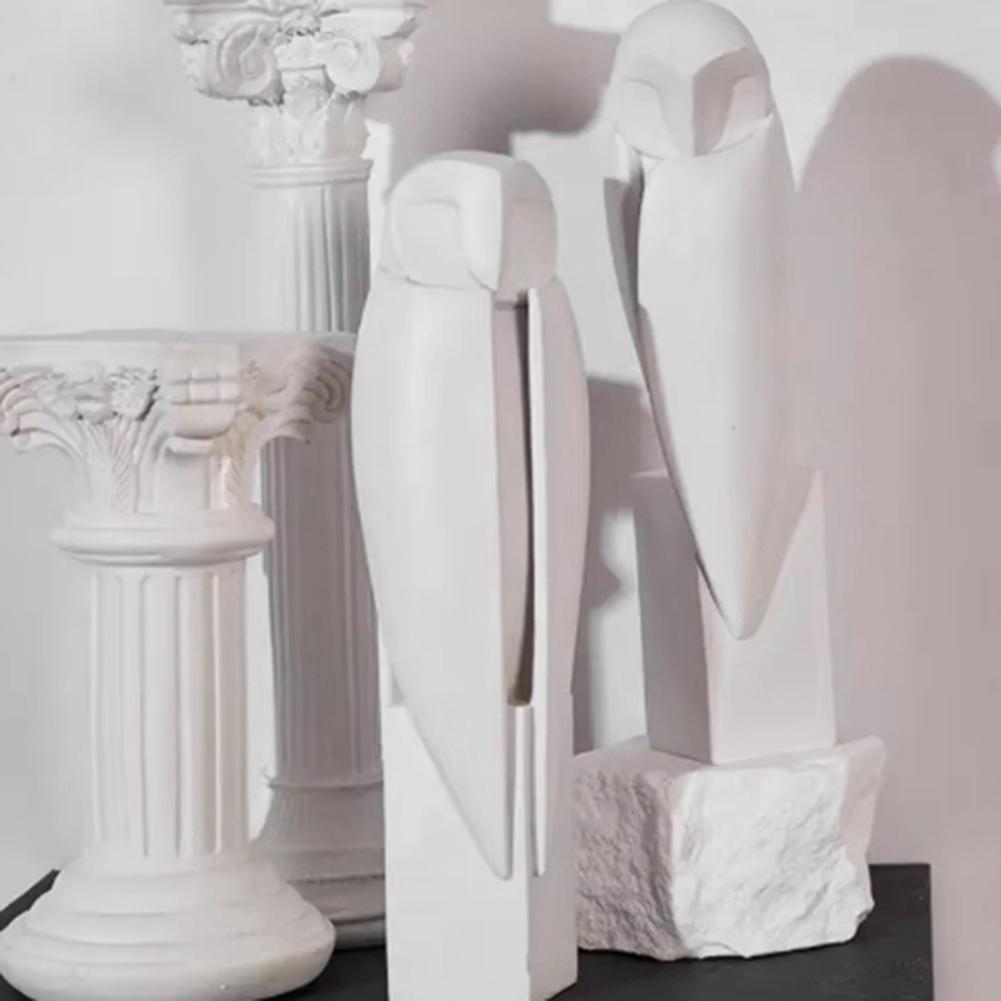 Bonne statue hibou minimaliste sculpture animal figurines décoratives décoration de maison pour étagère bureau maison armoire décoration