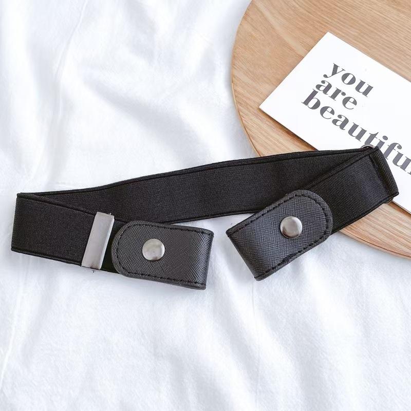 1PC Men Women Buckle-Free Elastic Belt Without Buckle Seamless Lazy Belt