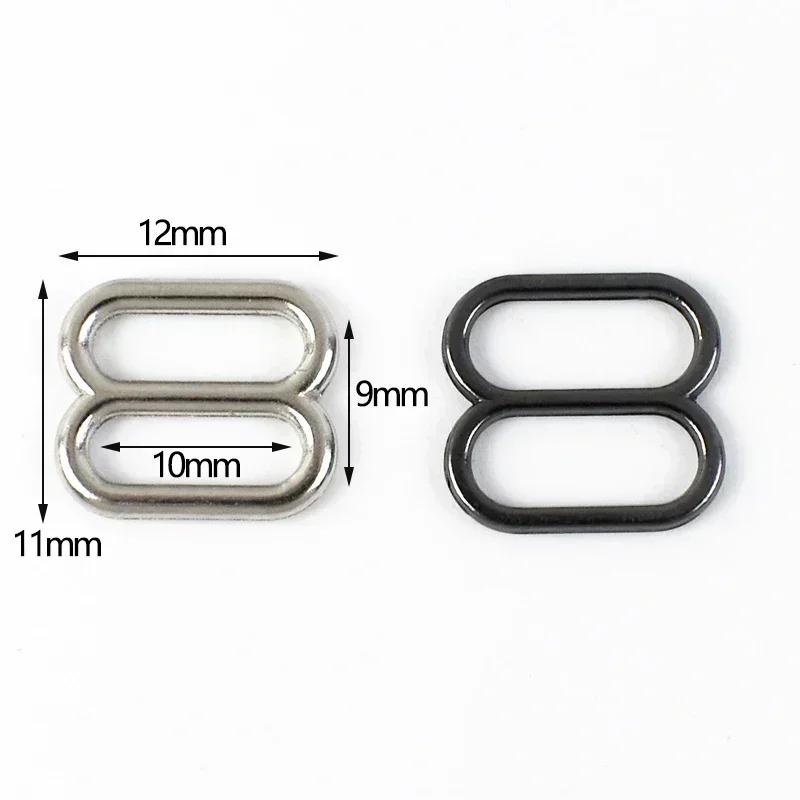 10/20/30Pcs Meetee Metal Tri-Glide Rings Buckles 6-50mm Bra Strap Adjust Clasp 8-shaped Ring Hook Garment Hardware Accessories