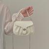 Sac à bandoulière en chaîne de perles pour femme Design de niche Plissé Doux Sac à main Sac bandoulière Clutch de soirée Socialite